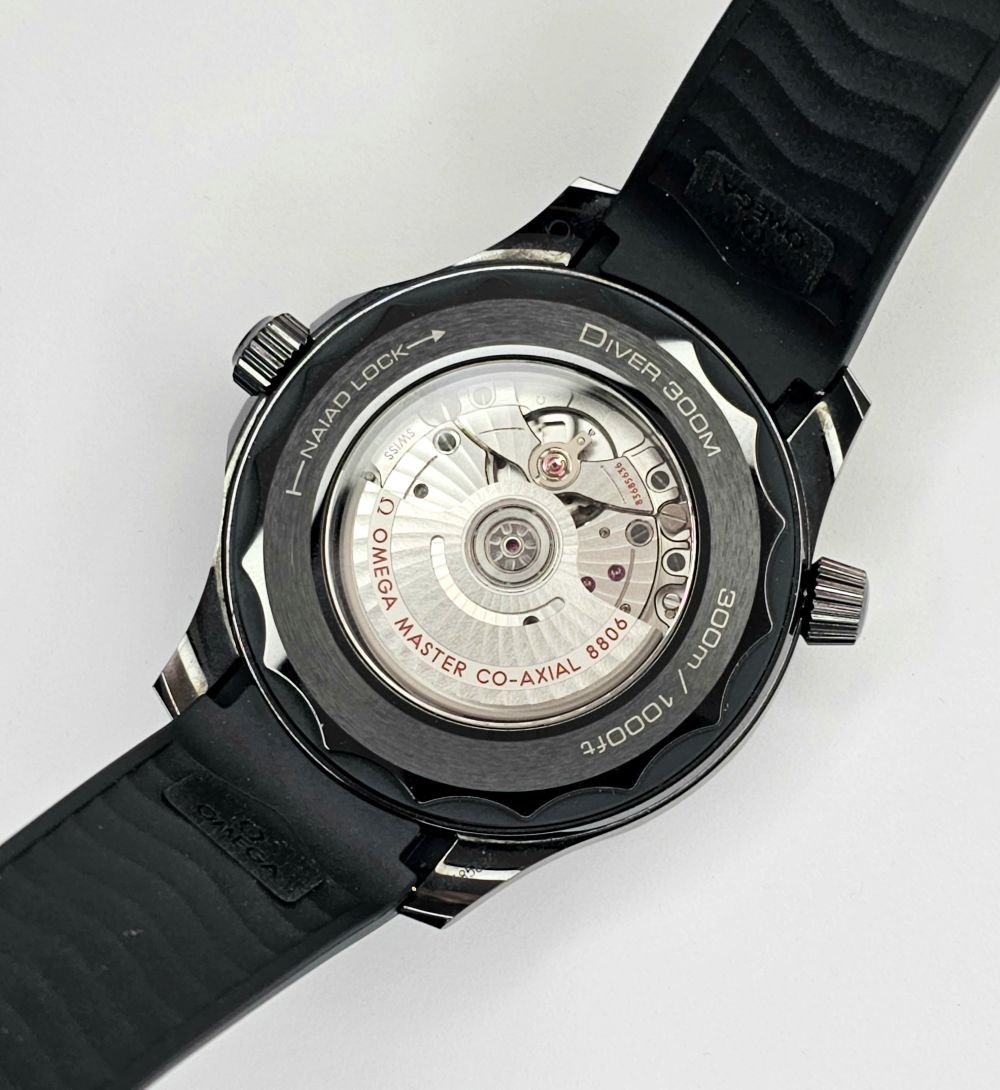 Omega Seamaster 300 black ceramic watch black dial black rubber